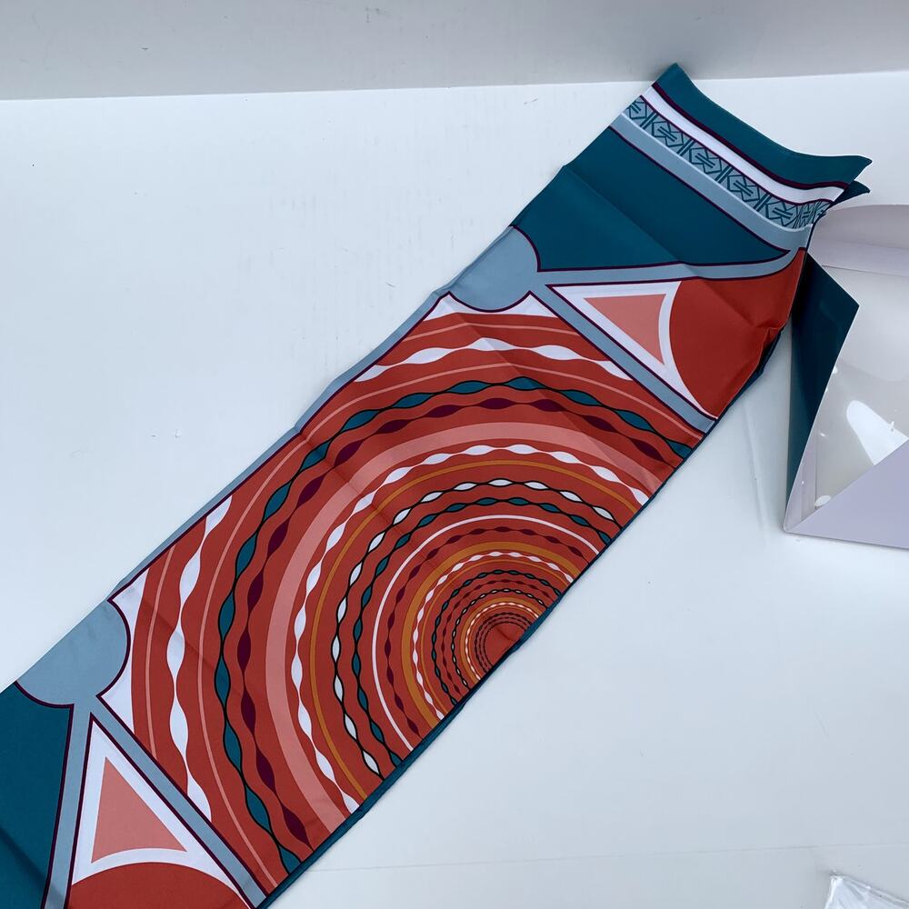 Kerastase Scarf Mandala Orange Pink Coral Teal Blue Square 34"x34"